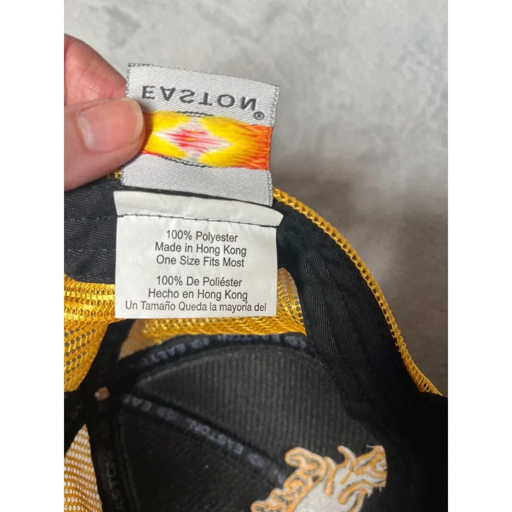 EASTON Hockey Trucker Hat Cap Black Gold Mesh Adjustable One Sz Fits Most Sport